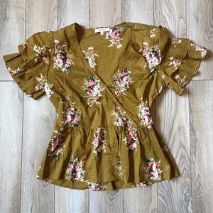 madewell tiered sleeve peplum top